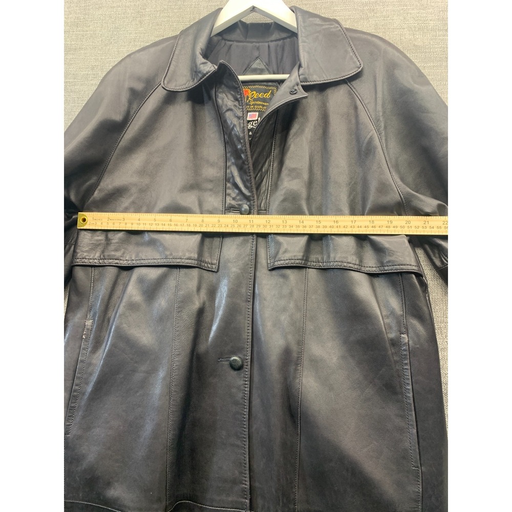 Vintage Reed Sportswear Trench Coat Womens Black Leather Flap Detail Made in USA - Picture 12 of 16
